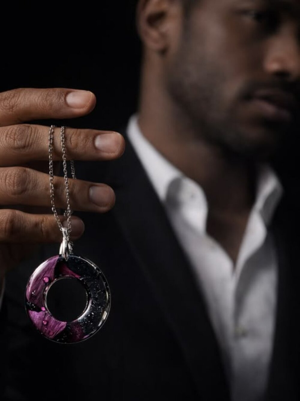 it found you… RayKatDesignz handmade plum & black resin statement jewelry set